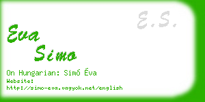 eva simo business card