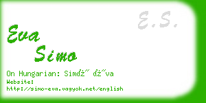 eva simo business card